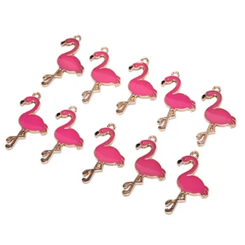 10 kom. Rafting Emajl Crvena / Pink Flamingo Privjesak DIY Ogrlica Zaključke Flamingo Privjesci Za izradu Pribora za životinje