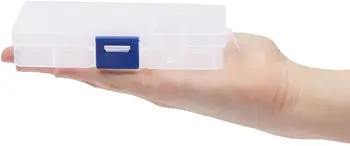 10 Komaraca Pravokutna Plastična Kutija Za skladištenje Zrna Podesiva Prozirna Pregrada Kutija Za nakit, Perle Tablete Savjeti za umjetnost noktiju Za Pohranu