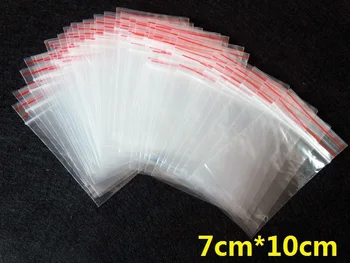 100 kom./lot 7x10 cm Nakit sa patent-zip zatvaračem s blokadom Smanjuje Plastične Poli Prozirne Torbe