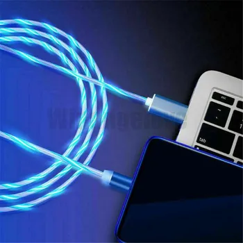 100 kom./lot Svjetlosni Tok Svjetlosni Magnetski USB kabel Za iPhone XR X 7 8 Punjač Micro Type C Brzo Punjenje Magnet Punjenje USB-C