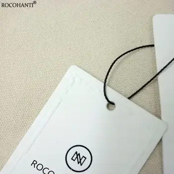 1000 kompleta Izrađeni Po mjeri papirne etikete za odjeću Tag za odjeću Koristi 700грамм Debelog Bijeli Karton Papir