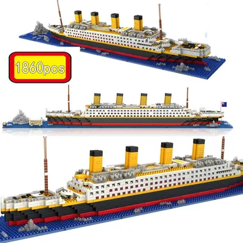 1860 kom. Titanic kruzer Modela Plovila Izgradnja Diamond Model Titanic Klasični Blokovi i Cigle-Igračke Dar za djecu
