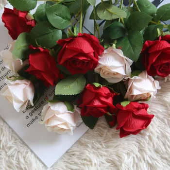 1pc Jedne Grane Umjetnog Cvijeta DIY Svilene Ruže Lažni Cvijet Poklon za Valentinovo Svadbeni Nakit s Cvijećem