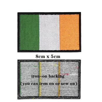 1PC Нарукавная povez zastavu Irske, vezene нашивкой, kukom i petljom ili glačala za vez, tkanine za značku na čičak, Vojna moralna traka