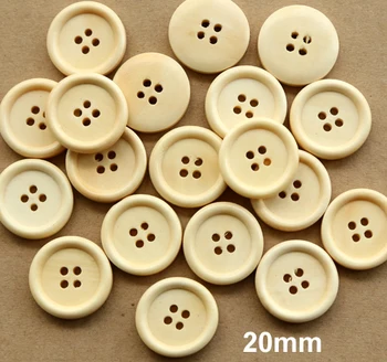 20 kom./lot Veličina:20 mm Drveni gumbe prirodne boje Drva gumb za bebe Scrapbooking (SS-1761)