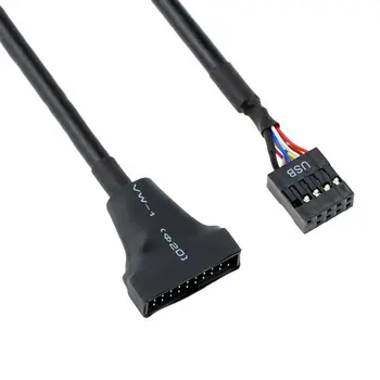 20-Pinski Konektor USB 3.0 Ženski, 9-kontaktnom USB 2.0 priključkom Muški Adapter je Pretvarač Kabel Kabel za prijenos podataka od 480 Mbit / s Kabel matične ploče računala cd-a
