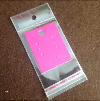 2019 Novi modni kartice s oznakom za naušnica Svijetlo roza karton za naušnica 50X40 mm Custom logo vrijedi dodatno 1 lot =50 kom. kartica za naušnica +50 vrećica opp