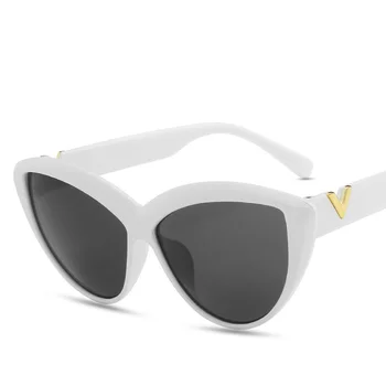 2021 V Uređenje Mačje oči Sunčane naočale Za žene Vintage gradijent ispunjava Leće Prevelike Sunčane naočale Marke, dizajner Crna Oculos Feminino