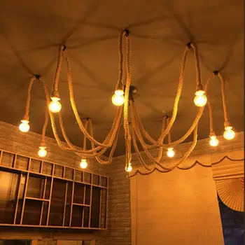 220v E27 Postolje Lampe 1 m, 1,5 m Vintage Konoplja Uže Električni Kabel Žica DIY Rotirajući Гирлянда Gudačkih Svjetiljke Ukrasni Držač Žarulje