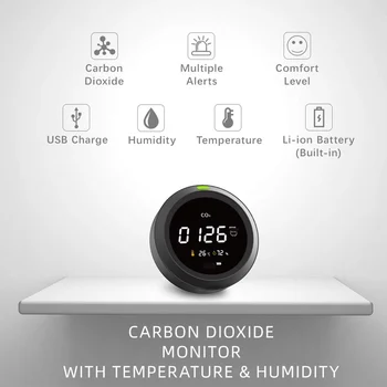 3 U 1 Mjerač CO2 Monitor Kvalitete Zraka Senzor ugljičnog dioksida NDIR Senzora Temperature CO2 Detektor Vlage Za Kućnog Tester Kvalitete Zraka