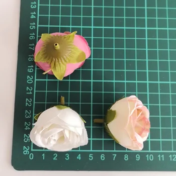 30 kom./4 cm Vintage pupoljak Bijele Ruže Umjetne Svile Cvjetne Glave Svadbeni Nakit DIY Vijenac Scrapbooking Zanat Lažni Cvijeće