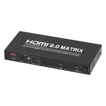 4K HDMI kompatibilan splitter 60 Hz 3D Ultra HD 4X2 Matrični preklopnik 2.0 HDR 18 Gbit / s ARC 4 2 Izlaz Spdif Audio EDID INFRACRVENI daljinski HDCP 2.2