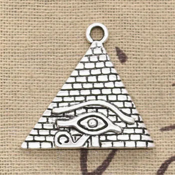 5 kom. Ovjes Egipatska Piramida Očiju Gora 30x31 mm Antički Ovjes odgovara,Starinski Tibetanski Srebrna boja,Nakit ručne izrade DIY