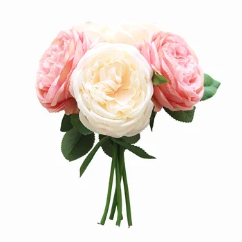 5 kom. umjetne ruže bijele svile lažni ruže cvijet umjetne glave visoke kvalitete DIY vjenčanje dekoracije kuće spomenar pribor