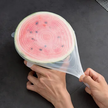 6 kom./compl. Silikonske kape Krupan Reusable Poklopac za spremanje hrane Otporna je Pogodan za sve veličine i oblika kontejnera Kuhinjski alat