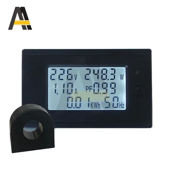 6 U 1 AC Digitalni LCD-ampermetar Voltmetar 80-260 U 5A 10A 20A 100A 1100 W 2200 W 4400 W Električni Volt Amper Mjerač Snage Monitor snage
