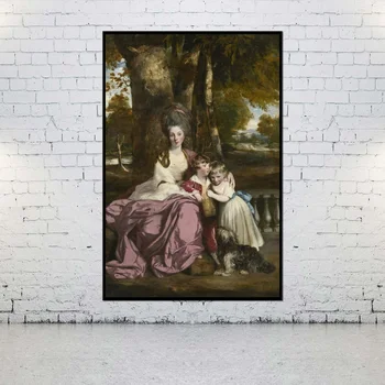 Artcozy Slika Ulje Na platnu, dama Elizabeth Дельме i njezina djeca Za Uređenje Doma Zid Umjetnost