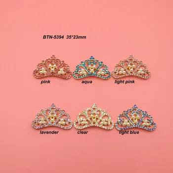 Besplatna dostava 35*23 mm pozlaćeni biseri, gorski kristal crown tijara s ravnim naslonom 100 kom./lot MOŽETE odabrati boje(BTN-5394)