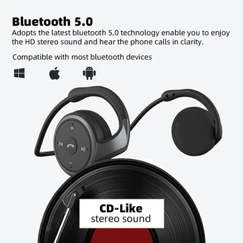 Bežične slušalice sa mikrofonom i torbicom za nošenje Bluetooth-kompatibilni 5,0 Na uho Udobna Sportska oprema za Djecu i starije osobe