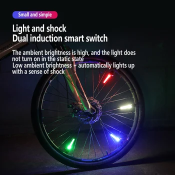 Biciklističke žbice Kotača Višebojne LED Biciklizam s Dvostrukim Indukciju Inteligentni Senzor Sa krakova Svjetlo Ventila za Svjetlo Bicikl pribor