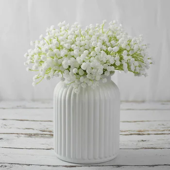 Bijele Dječje Disanje Umjetno Cvijeće Plastične Гипсофилы DIY Cvjetni Buketi za Vjenčanja Vjenčani Buketi Večernje Home Dekor Cvijet