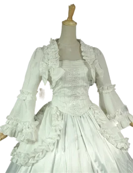 Bijelo Loptu haljina Viktorijanskog doba u gotičkom stilu Атласное Haljina za rekonstrukciju Cosplay Na Red