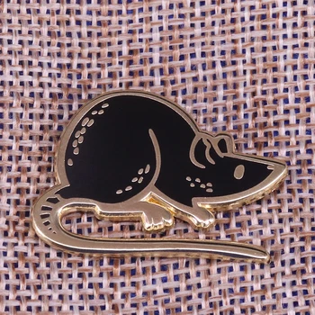 Black miš эмалевая pin s kapuljačom rat broš slatka ikonu za kućne ljubimce zabavne ukrase za ljubimce dječji dar unisex košulja, jakna pribor