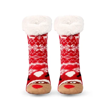 Božićni Debeli topao frotir čarape za spol Ženski Zimski Kawai Crtani film Los Lisica Mačka Sova Zec Slatka Čarape Plus baršun papuče i Čarape