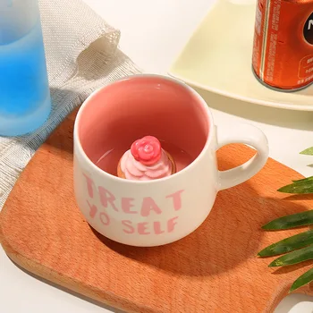 Creative 3D Šalica Keramička kava šolja za kućni ured Šalicu čaja s mlijekom za doručak 350 ml INS Šalice s Grafitima Dječji Božićni poklon skrojen