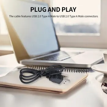Crna 400 mm(L) USB 2.0 Produžni kabel Od čovjeka Do Čovjeka Adapter Kabel Za Prijenos Podataka Konektori Kabel Za PC, Smartphone