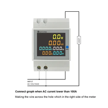 Din-rake Dual LCD-Ampermetar Voltmetar ac 40-300 U 0-100,0 A Napon Struja Snaga Vrijeme Tester energije 4 Znamenke 3 U 1