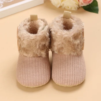Dječje zimske pamučnim cipele za djevojčice Meke čizme za bebe s okruglim vrhom za malu djecu pleteni tople boje zimske čizme Cipele za djevojčice