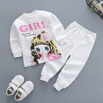 Dječji Djevojčice Dječaci Proljeće-jesen komplet odjeće za Zimske pamučne dječja pidžama za bebe Soft crtić kućna odjeća Dječja odjeća 2 kom. odijelo
