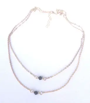Europska i američka trgovina ekstremni jednostavnost double kratko ogrlica od crnih kristala nakit za žene Besplatna dostava