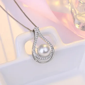 HuiSept Biserna ogrlica za žene Vjenčanje college 925 Srebrni nakit s ovjesom od dragog kamenja kubični cirkon Modni poklon nakit veleprodaja