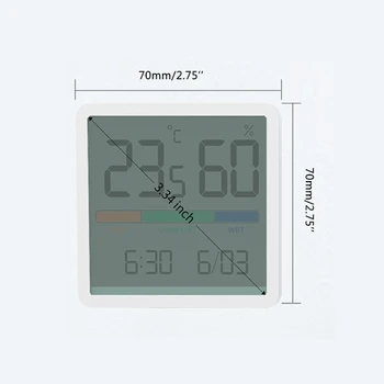 Hygrometer Unutarnji Termometar Stolni Digitalni Termometar sa Satom Office Home