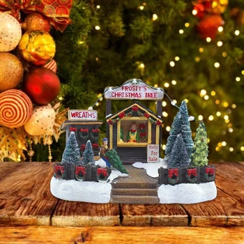 Kreativni led svjetiljka Božićni Grudva Kuća Osvijetljena je Seoski Lik Ukras od smole Ukras Svečane Božićne darove