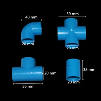 Križ, T, Koljeno, Izravni priključak Unutarnje 32 mm,25 mm,20 mm, PVC Adapter za Spajanje cijevi za vrtne vodovodne cijevi Akvarij elementi