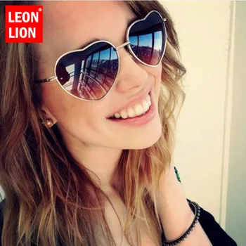 LeonLion 2021 Berba sunčane naočale u obliku srca Za žene Brand-dizajner Bombona Gradijent boje za Sunčane naočale na otvorenom Naočale za stranke Oculos De Sol