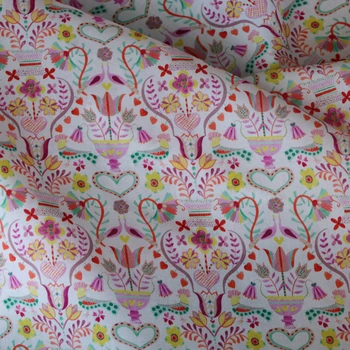 Love Birds Cvjetni Puplin Tekstilna Materijala Dizajner Odjeće Haljine Suknja s po cijeloj površini Tkanina Liberty Pamuk Tkanina 80-ih godina
