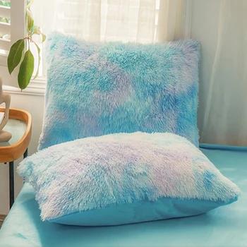Luksuzni Gradient boje Pliš Dlakave Ultra Soft Setove posteljine za djevojčice i dječake 4 kom. Jednokrevetna deka Queen King Kit Krevetu Jastučnicu