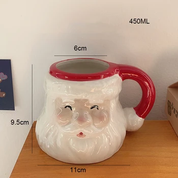 Medenjak Čovječuljak Bubalo Božićne Keramičke Čajne šalice 3D Djed Mraz stakleno Keramička Šalica Mlijeka za Kavu Šalice vode Bubalo Božić parovi Božićni pokloni