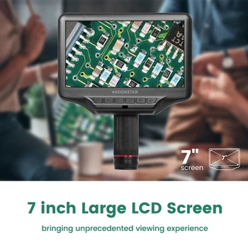 Mikroskop Andonstar AD407 SA 4 megapiksela UHD 7-inčni LCD Zaslon Stručni Podesiva Mikroskopi za Popravak telefona EU
