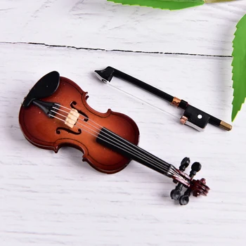 Mini-Violina-Gitara Modernizirana Verzija S Podrškom Za Minijaturne Drvene Glazbenih Instrumenata Zbirka Ukrasa Model