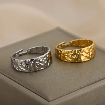 Minimalistički Okrugli prsten s otvorenim širine za ruke za žene Zlato, Srebro, Boja, od Nehrđajućeg Čelika, Neovisno Par prsten, Ukras na rođendan, BFF