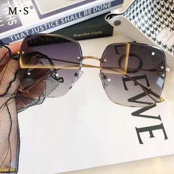 MS Nove Ženske Trendy Sunčane naočale UV400 Brand-dizajner Visoke Kvalitete gradijent ispunjava Ženske naočale s коробчатыми nijanse za žene
