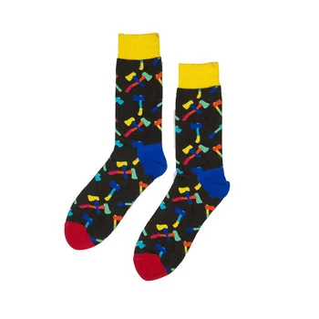 Muške čarape Smiješno Geometrijski uzorak Drvenog Sjekirom Šarene Sretan Identitet Hip-hop Party skate Harajuku Svakodnevne Pamučne čarape Zima