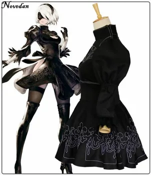 Nier Automatas Cosplay Odijelo Za žene Anime Rpg igre Haljina Igre Yorha 2B Maskiranje Haljina za zurke Neobične Karnevalske djevojke Crno odijelo