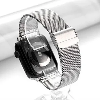 Novi Metalni Milan Remen Od Nehrđajućeg Čelika Za Apple Watch Band 6 SE 44 mm 40 mm Serija 3 38 mm 40 mm Narukvica Pribor za Apple Watch