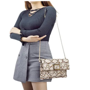 Novi zmijoliku uzorak mekana kožna trg buckle ručna torba ženska torba-клатч na rame ženska velika torba